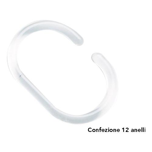 Gedy Set anelli tende doccia 12 pz Trasparente 1000010