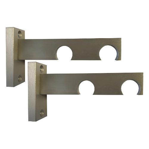 Castel Set supporti bastoni tenda Doppio Alluminio satinato 491 B84107