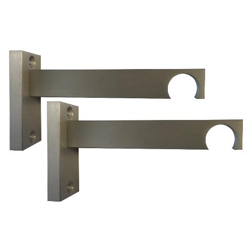 Castel Set supporti bastoni tenda gancio aperto Alluminio satinato 491 B84104