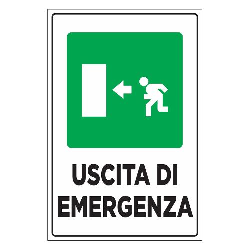Oreca Cartello segnaletico uscita di emergenza a sx (20x30 cm) 0085836 00