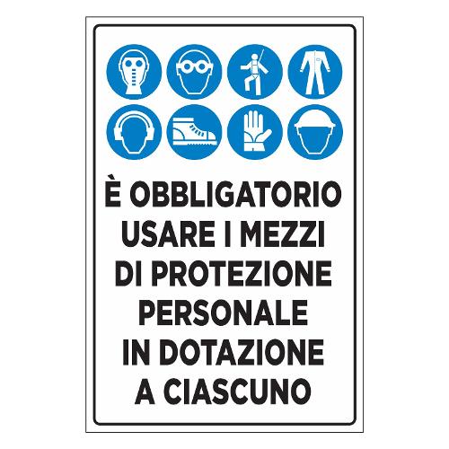 Oreca Cartello segnaletico obbligo uso mezzi di protezione personale (20x30 cm) 0085845 00