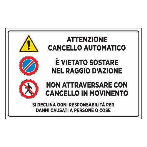 Oreca Cartello segnaletico attenzione cancello automatico (20x30 cm) 0085817 00