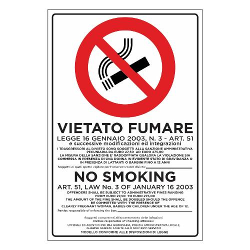 Oreca Cartello segnaletico vietato fumare no smoking (20x30 cm) 0085816 00