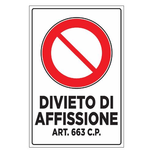 Oreca Cartello segnaletico divieto di affissione (20x30 cm) 0085803 00