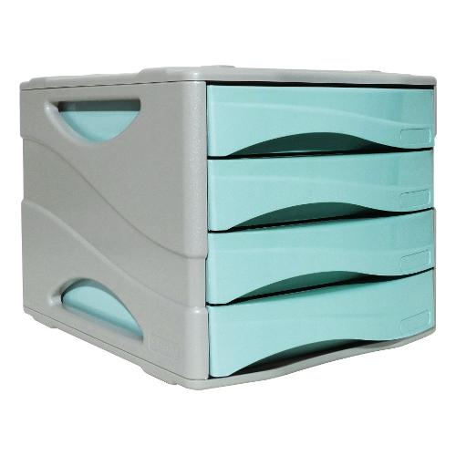 Arda Cassettiera documenti KEEPCOLOUR PASTEL 4C Azzurro e Grigio (28,9x38x25,4 cm) 15P4PPASBL