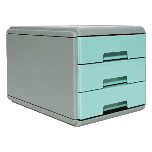 Cassettiera documenti KEEPCOLOUR 3C Azzurro e Grigio 17,7 x 25,5 x 16,5 cm  19P3PPASBL