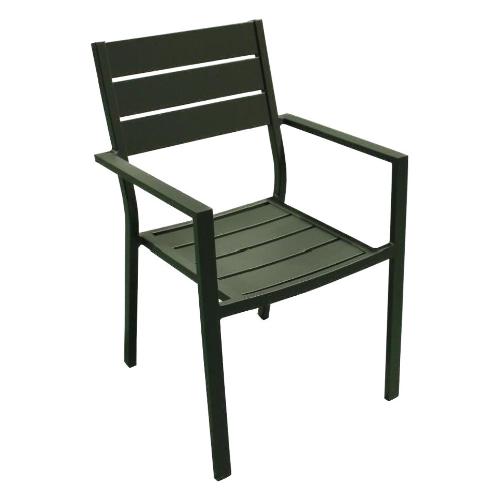 Amicasa Sedia con braccioli alluminio KARIM Grigio LS TC 805