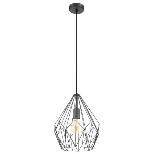Eglo Sospensione CARLTON Nero (31x110cm) 49257 1 luce - E27 - Max 60W