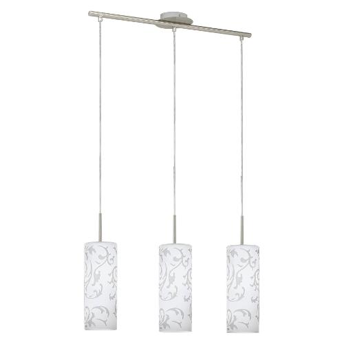 Eglo Sospensione AMADORA Nickel opaco e Bianco (72x10,5x110cm) 90048 3 luci - E27 - Max 180W