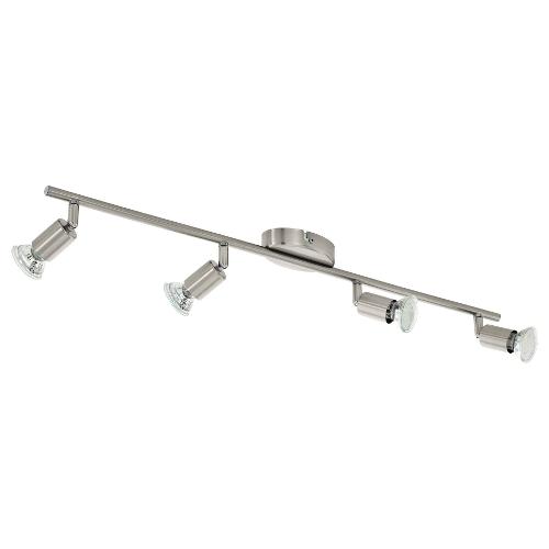 Eglo Set faretti spot BUZZ LED Nickel opaco (68,5x6,5cm) 92598 4 luci - GU10 - Max 12W