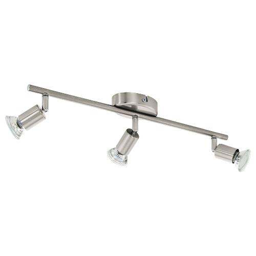 Eglo Set faretti spot BUZZ LED Nickel opaco (48,5x6,5cm) 92597 3 luci - GU10 - Max 9W