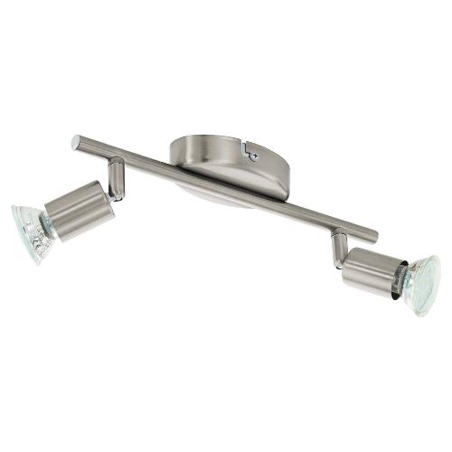 Eglo Set faretti spot BUZZ LED Nickel opaco (28,5x6,5cm) 92596 2 luci - GU10 - Max 6W
