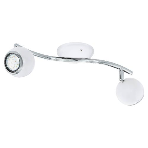 Eglo Set faretti spot BIMEDA Bianco e Cromo (36,5x10cm) 31002 2 luci - GU10 - Max 6W