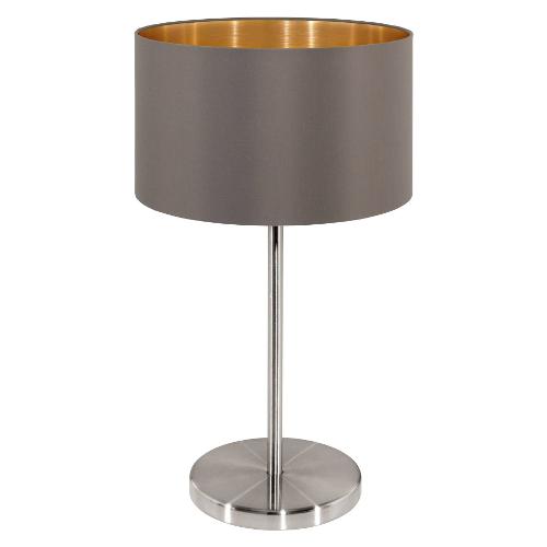 Eglo Lampada tavolo MASERLO Nickel opaco, Cappuccino e Oro (23x42cm) 31631 1 luce - E27 - Max 60W
