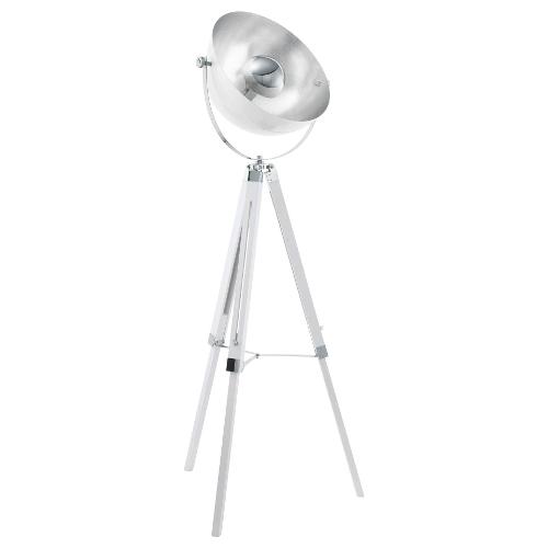 Eglo Lampada da terra COVALEDA Bianco e Cromo 49877 (55x164cm) 1 luce - E27 - Max 60W