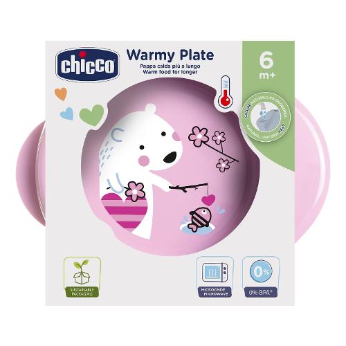 Chicco Piatto pappa Plastica WARMY PAPPACALDA Rosa 00016000100000