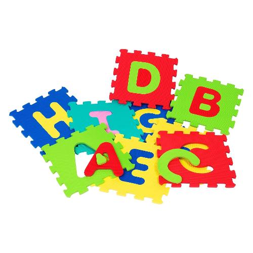 Tappeto Puzzle per Bambini Set 60 Pezzi Gioco Tappetino Lettere Alfabe