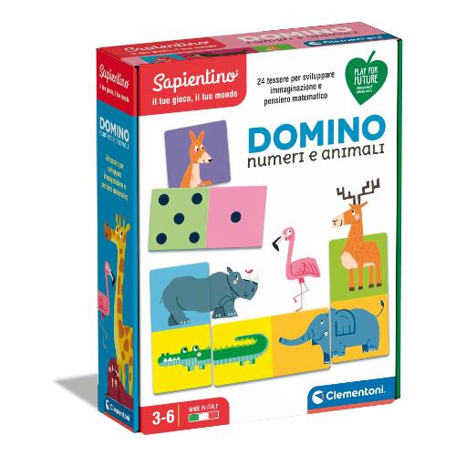 Clementoni Gioco educativo Domino Numeri e Animali SAPIENTINO 16121