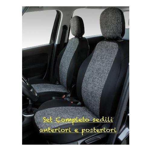 Co Ra Coprisedili auto set anteriori e posteriori Nero e Mosaico grigio 000129383