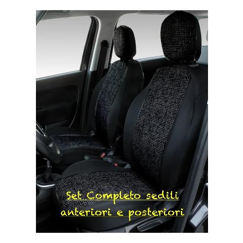 Co Ra Coprisedili auto set anteriori e posteriori Nero e Mosaico nero 000129382