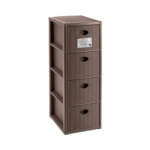 Stefanplast Cassettiera salvaspazio 4C Slim (30x40x80cm) ELEGANCE Tortora 30301