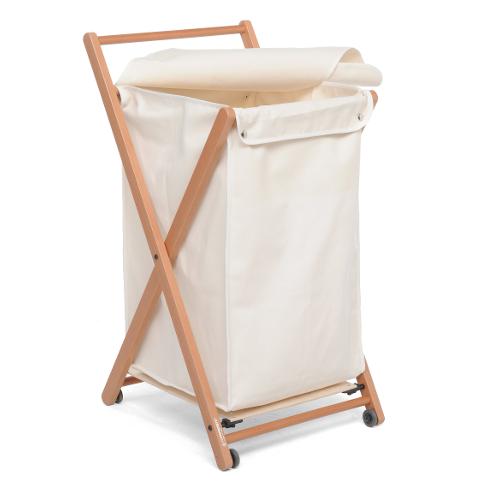 Foppapedretti Porta biancheria Legno (44L) Carrellato Richiudibile ANGEL Noce 329306