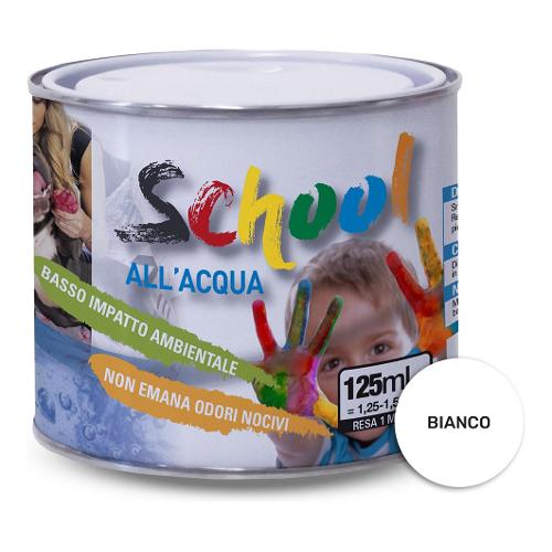 Ivs Smalto acqua brillante inodore SCHOOL bianco barattolo 125 ml CF2035