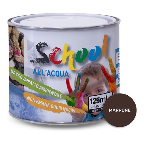 Ivs Smalto acqua brillante inodore SCHOOL marrone 8017 barattolo 125 ml CF2037