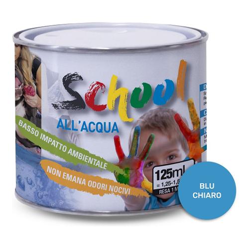 Ivs Smalto acqua brillante inodore SCHOOL blu chiaro ral 5012 barattolo 125 ml CF2039