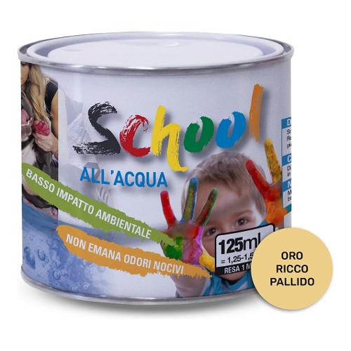 Ivs Smalto acqua satinato inodore SCHOOL oro ricco pallido barattolo 125 ml CF2045