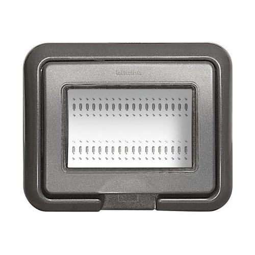 Bticino Coperchio scatola elettrica IDROBOX Incasso 3P luna, Living Antracite 24603L (9,8x12,2 cm)