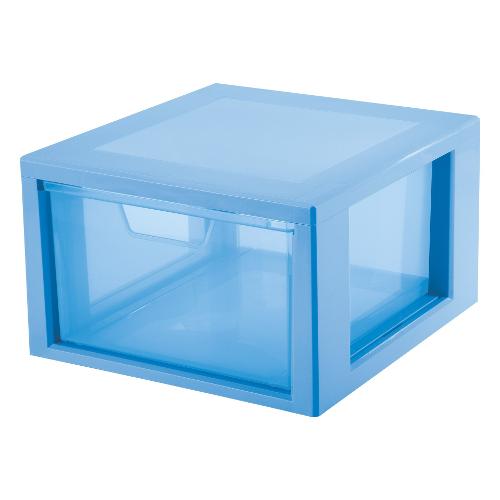 Tontarelli Cassettiera salvaspazio modulo componibile (32,5x35x20,3cm) LINEA 3 Azzurro opaco 8024058AS5