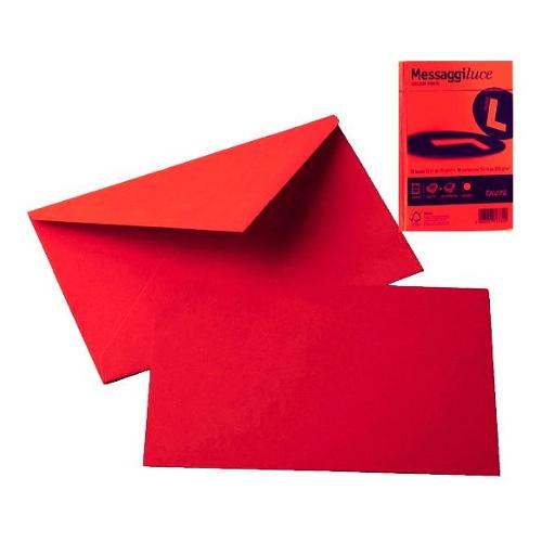 Favini Set buste corrispondenza (9x14 cm) MESSAGGI LUCE Rosso A57C114 10 buste + 10 cartoncini