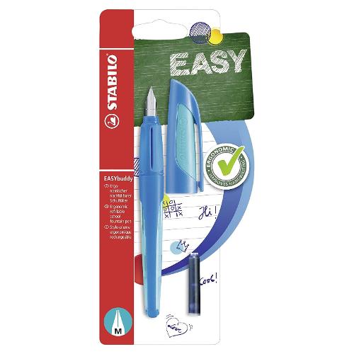Stabilo Penna stilografica Easybuddy assortito con 1 cartuccia inchiostro Blu Royal B 51558 5