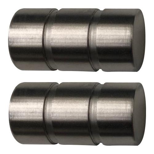 Castel Set terminali bastoni tenda STEEL 20 Cilindro Rigato Acciaio satinato 005 B84096