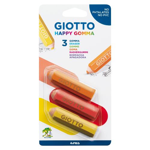 Fila Gomme per matite grafite 3 pz Happy Matitone GIOTTO Assortito 024100