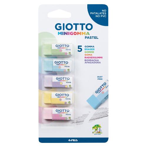 Fila Gomme per matite grafite 5 pz GIOTTO Colori pastel assortiti 025100