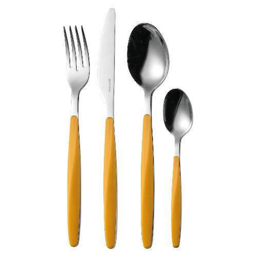 Guzzini Set posate tavola 24 pz Inox MY FUSION Giallo 110700165