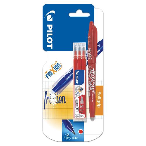 Pilot Penna cancellabile sfera cappuccio con ricambi tratto Medio - 0,7 mm 3 refill Ball FRIXION Rosso gel 3802128