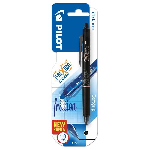 Pilot Penna cancellabile roller scatto tratto Grande - 1,0 mm Clicker FRIXION Nero gel 3802340