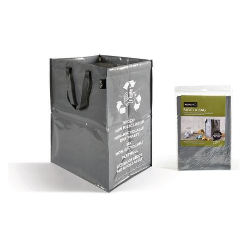 Perfetto Pattumiera differenziata (62L) Ricicla Secco Grigio 12854