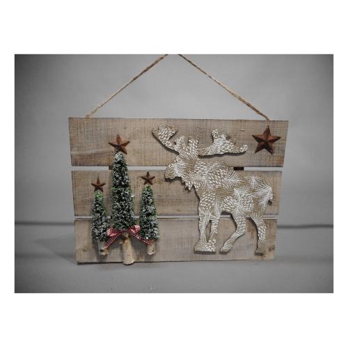 Tabor Decoro Natale Pannello Legno C/Renna 40X28 974756