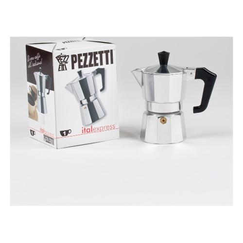 Pezzetti Caffettiera Alluminio 1 Tazza ITALEXPRESS Cromo 1360