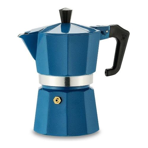 Pezzetti Caffettiera Alluminio 3 Tazze ITALEXPRESS Azzurro 1361V