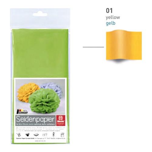 Werola Carta velina 5 fogli SEAMAN PAPER Giallo (70x50 cm) 043012 14