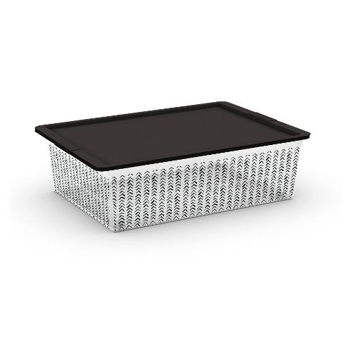 Keter Contenitore (55x38,5x16,5cm) Ethnic  C BOX STYLE Bianco e Nero 84160002647