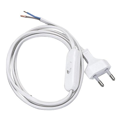 Poly Pool Cavo elettrico Per abat jour con interruttore Bianco H03VVH2-F 2x0,75 mmq (150 cm) PP0372