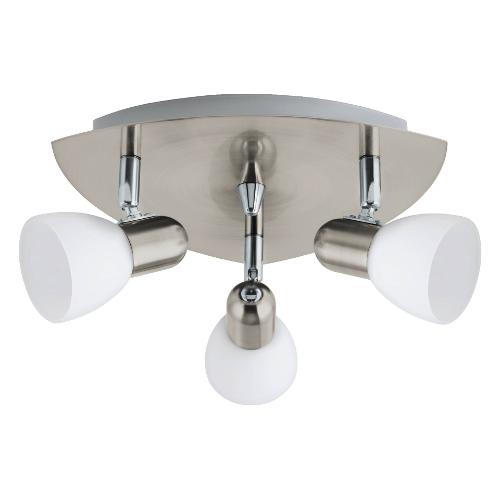 Eglo Set faretti spot ENEA Nickel opaco e Bianco (26,5cm) 90986 3 luci - E14 - Max 120W