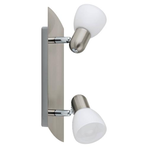 Eglo Set faretti spot ENEA Nickel opaco e Bianco (30x7cm) 90984 2 luci - E14 - Max 80W