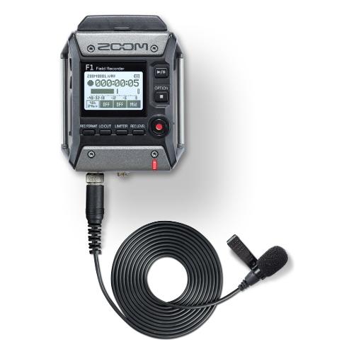 Zoom Registratore F1 Field Recorder + Lavalier Mic Grey e Black